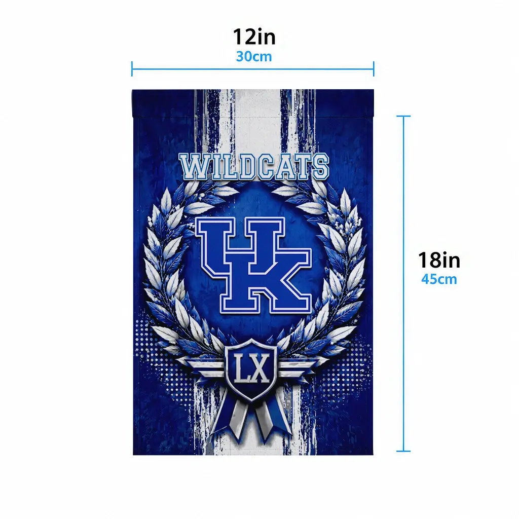Kentucky Wildcats Garden Flag Customized Laurel Wreath Blue High Quality Kentucky Wildcats Garden Flag Customized Laurel Wreath Blue High Quality