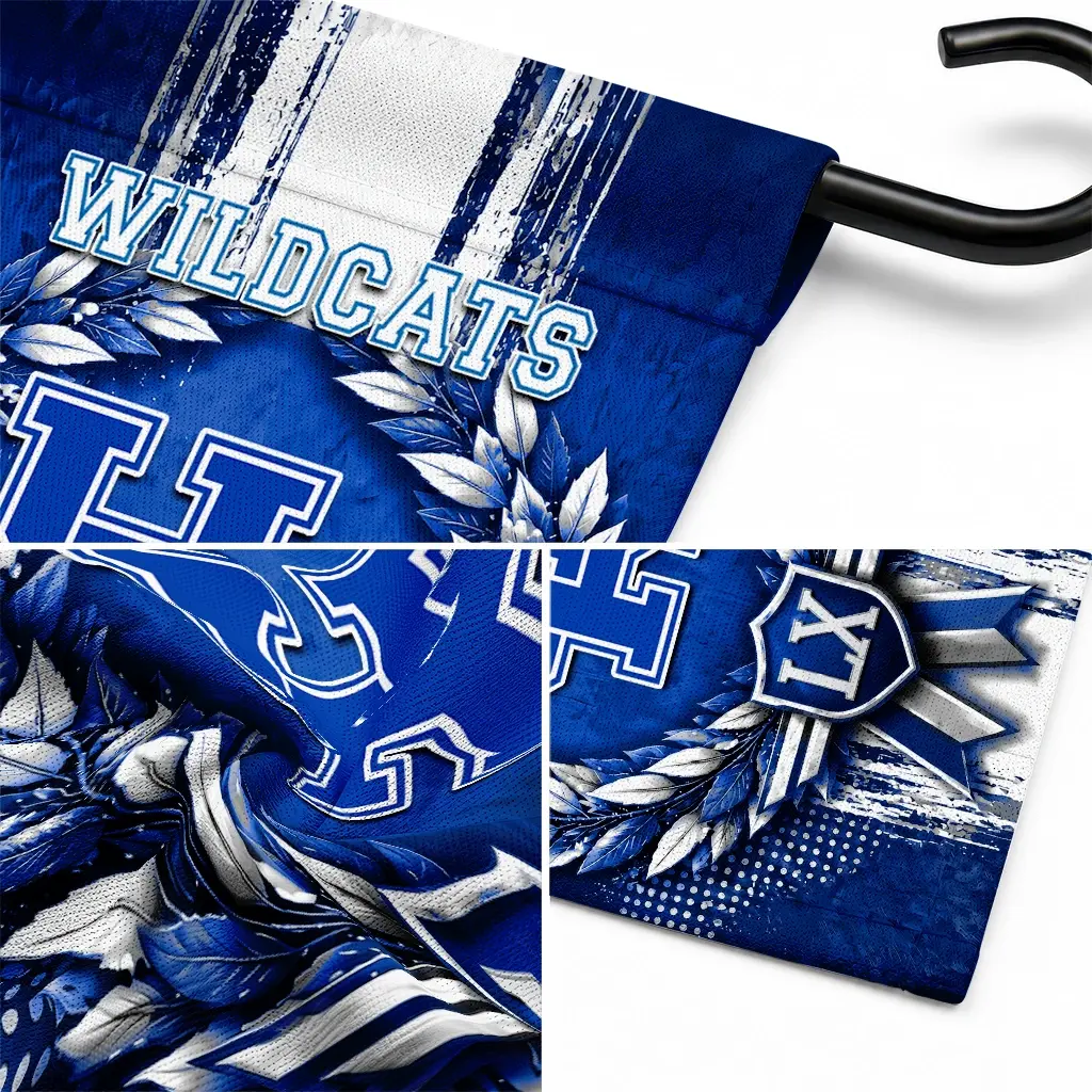Kentucky Wildcats Garden Flag Customized Laurel Wreath Blue Latest Model Kentucky Wildcats Garden Flag Customized Laurel Wreath Blue Latest Model