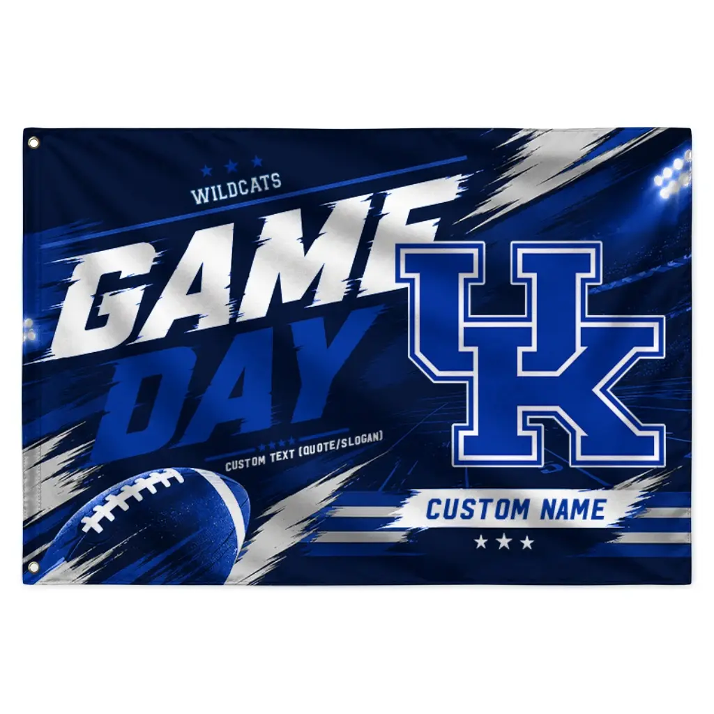 Kentucky Wildcats House Flag Custom Action Streaks Blue Best Selling Kentucky Wildcats House Flag Custom Action Streaks Blue Best Selling