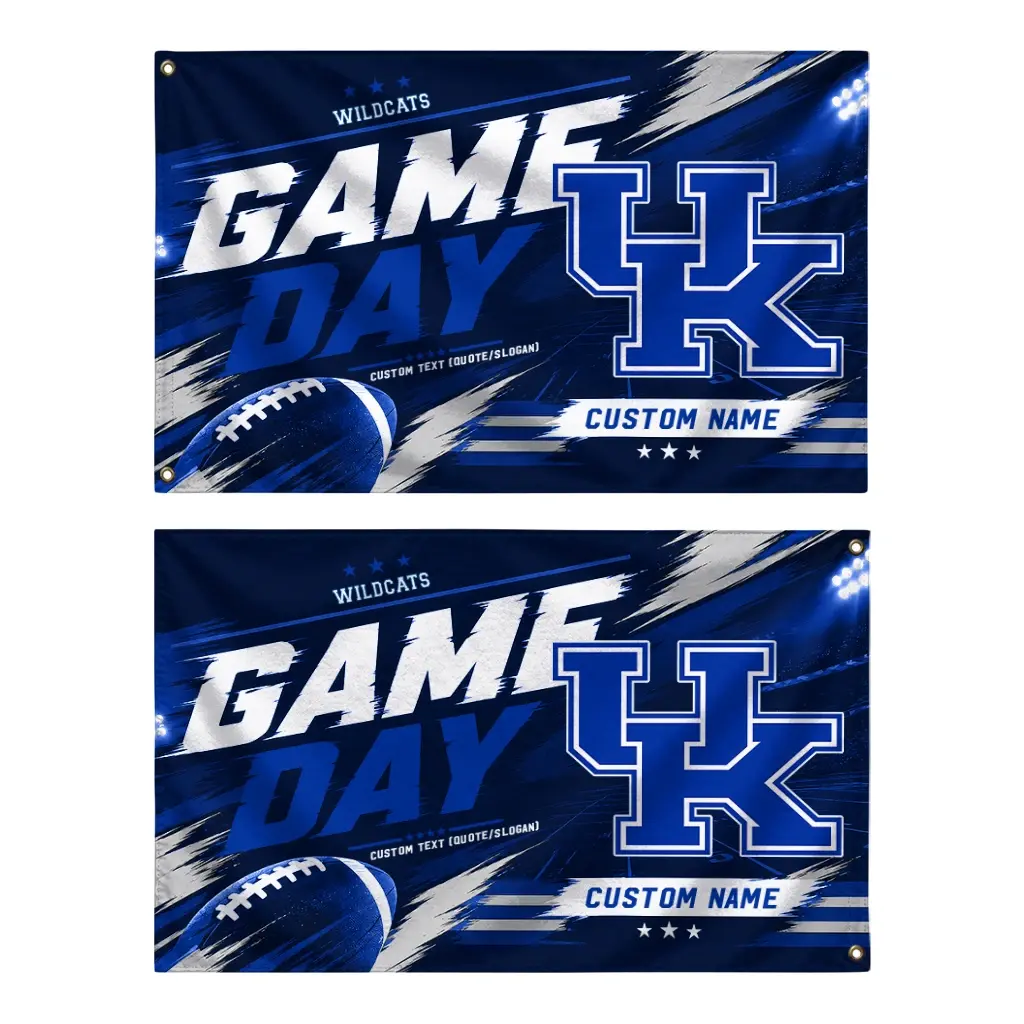 Kentucky Wildcats House Flag Custom Action Streaks Blue Fashion Forward Kentucky Wildcats House Flag Custom Action Streaks Blue Fashion Forward