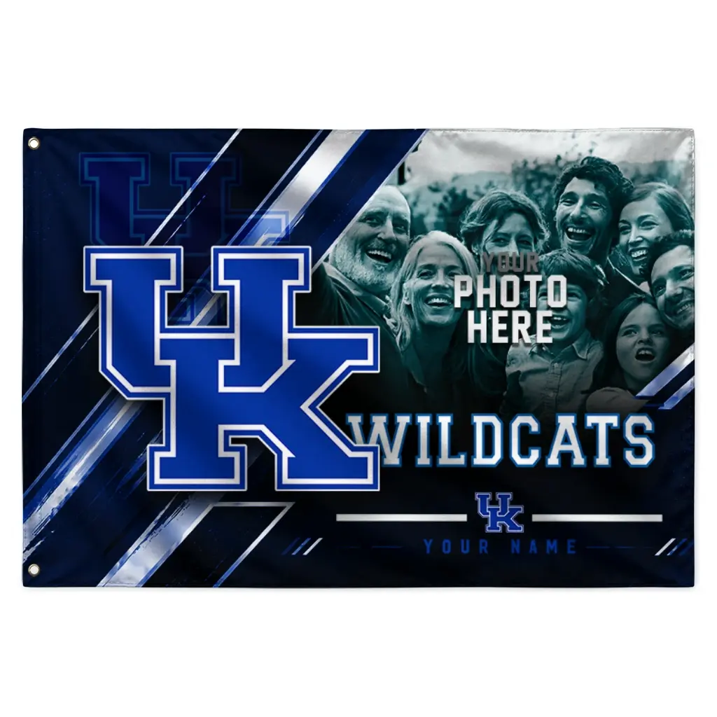 Kentucky Wildcats House Flag Custom Diagonal Stripes Blue Best Selling Kentucky Wildcats House Flag Custom Diagonal Stripes Blue Best Selling