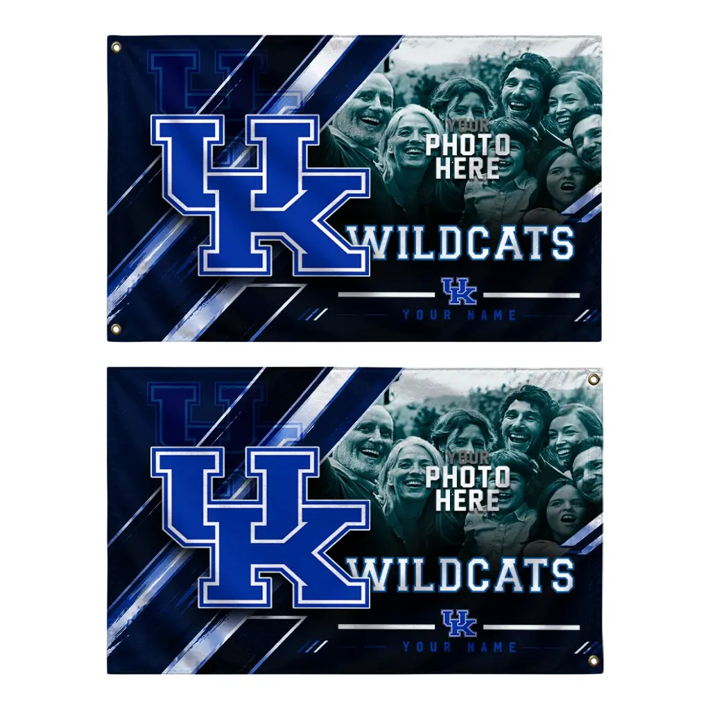 Kentucky Wildcats House Flag Custom Diagonal Stripes Blue Fashion Forward Kentucky Wildcats House Flag Custom Diagonal Stripes Blue Fashion Forward