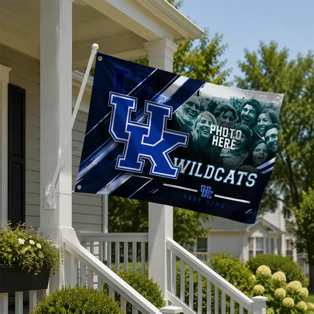 Kentucky Wildcats House Flag Custom Diagonal Stripes Blue New Arrival Kentucky Wildcats House Flag Custom Diagonal Stripes Blue New Arrival