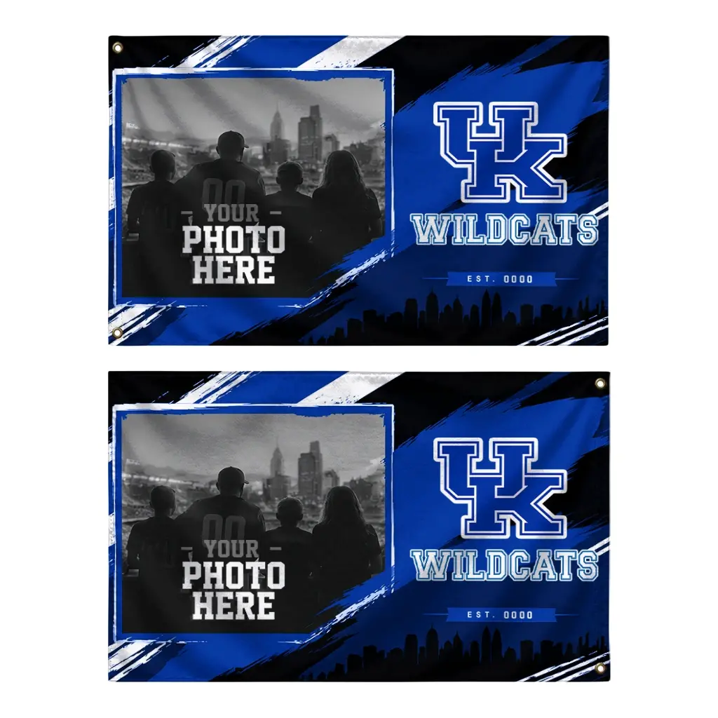 Kentucky Wildcats House Flag Customized Framed Photo Blue Black Fashion Forward Kentucky Wildcats House Flag Customized Framed Photo Blue Black Fashion Forward