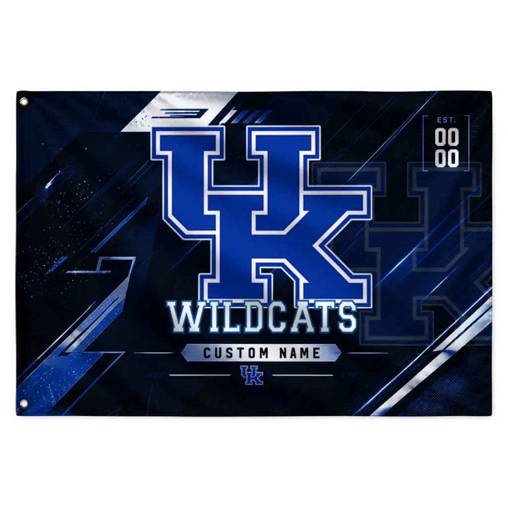 Kentucky Wildcats House Flag Customized Speed Slashes Blue Best Selling Kentucky Wildcats House Flag Customized Speed Slashes Blue Best Selling