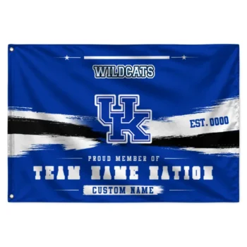 Kentucky Wildcats House Flag Personalized Brushed Streaks Blue Best Selling