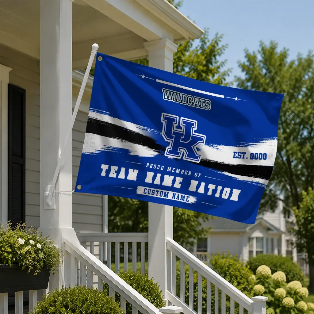 Kentucky Wildcats House Flag Personalized Brushed Streaks Blue New Arrival Kentucky Wildcats House Flag Personalized Brushed Streaks Blue New Arrival