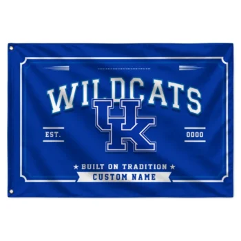 Kentucky Wildcats House Flag Personalized Ornate Border Blue Best Selling