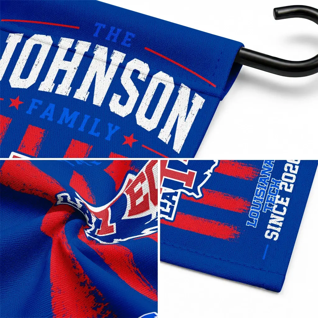 La Tech Garden Flag Custom Distressed Stripes Blue Latest Model La Tech Garden Flag Custom Distressed Stripes Blue Latest Model