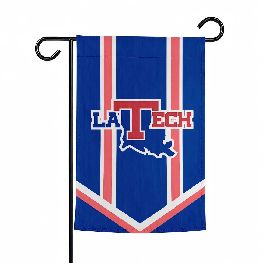 La Tech Garden Flag Customized Chevron Stripes Blue Best Selling La Tech Garden Flag Customized Chevron Stripes Blue Best Selling