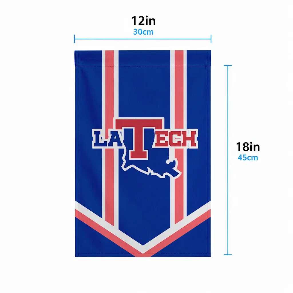 La Tech Garden Flag Customized Chevron Stripes Blue High Quality La Tech Garden Flag Customized Chevron Stripes Blue High Quality