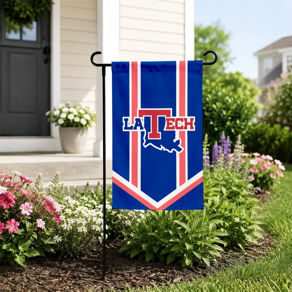 La Tech Garden Flag Customized Chevron Stripes Blue New Arrival La Tech Garden Flag Customized Chevron Stripes Blue New Arrival