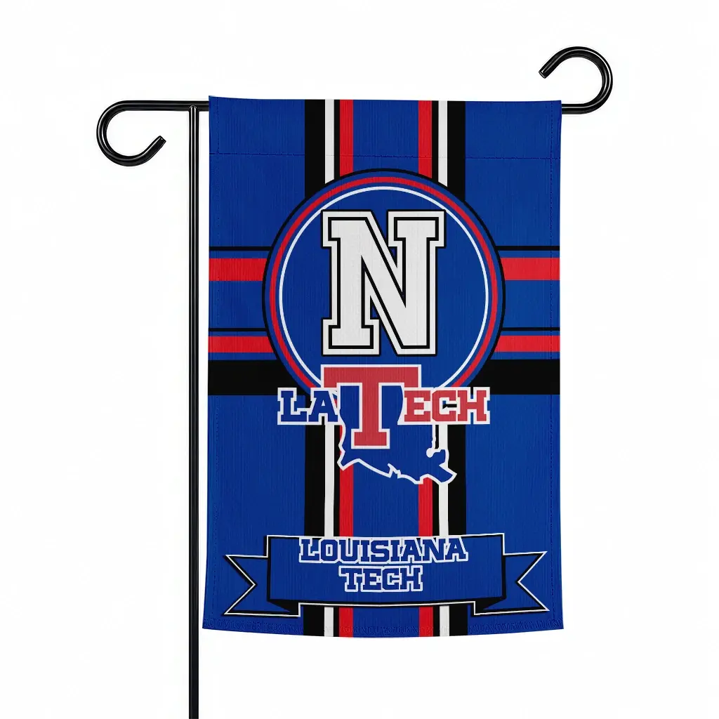 La Tech Garden Flag Customized Circle Medallion Blue Best Selling La Tech Garden Flag Customized Circle Medallion Blue Best Selling