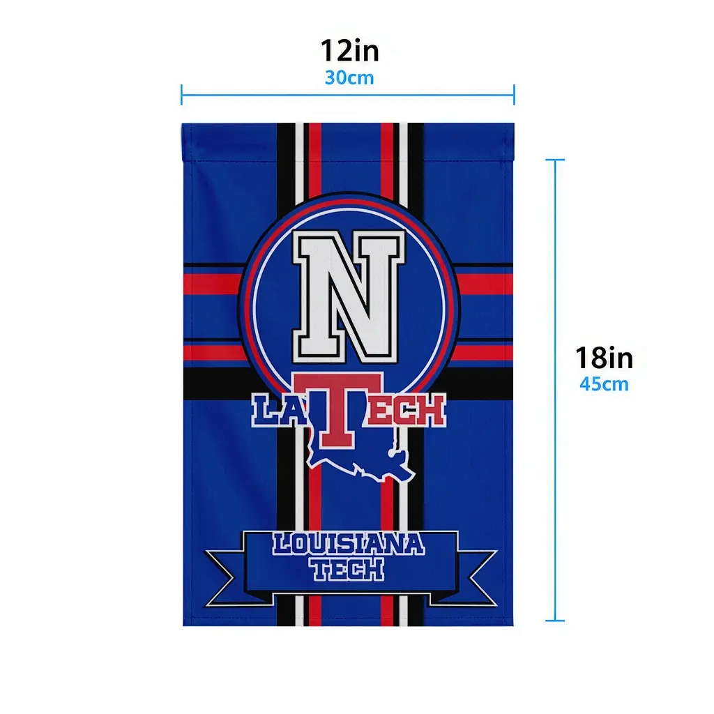 La Tech Garden Flag Customized Circle Medallion Blue High Quality La Tech Garden Flag Customized Circle Medallion Blue High Quality