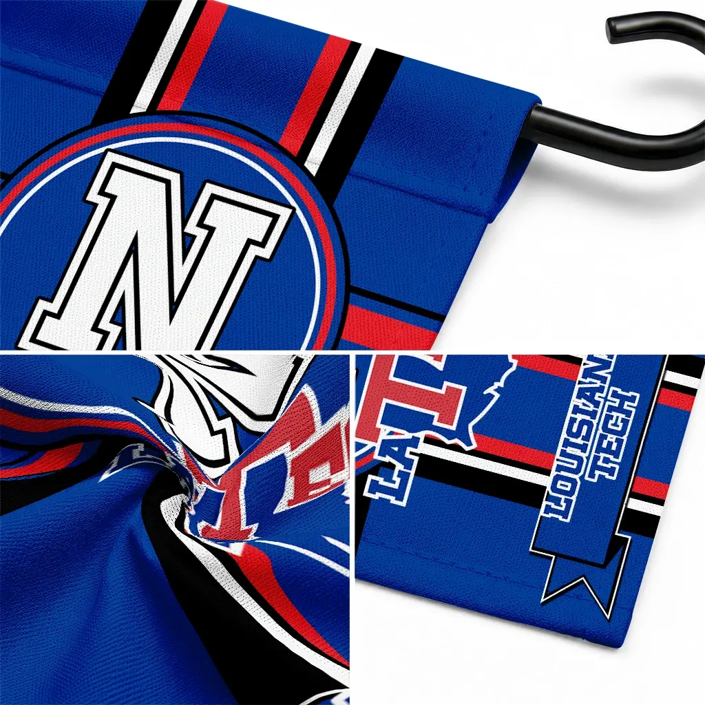La Tech Garden Flag Customized Circle Medallion Blue Latest Model La Tech Garden Flag Customized Circle Medallion Blue Latest Model