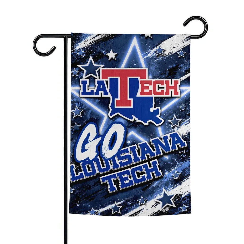 La Tech Garden Flag Personalized Glowing Star Blue Best Selling La Tech Garden Flag Personalized Glowing Star Blue Best Selling