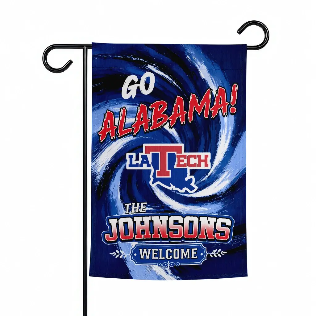 La Tech Garden Flag Personalized Swirl Vortex Blue Best Selling La Tech Garden Flag Personalized Swirl Vortex Blue Best Selling