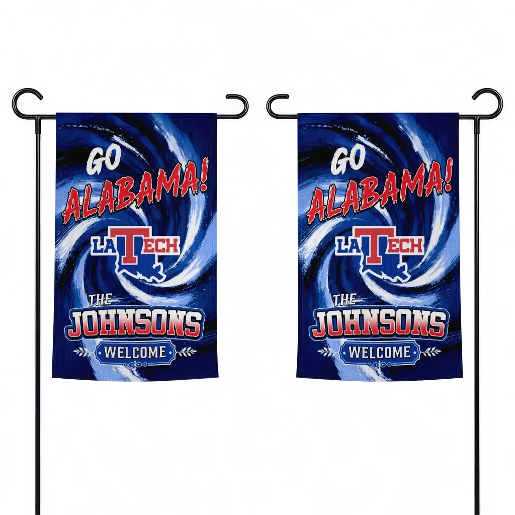 La Tech Garden Flag Personalized Swirl Vortex Blue Fashion Forward La Tech Garden Flag Personalized Swirl Vortex Blue Fashion Forward