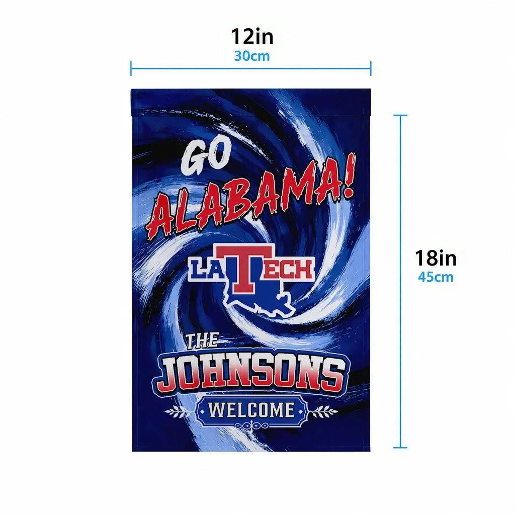La Tech Garden Flag Personalized Swirl Vortex Blue High Quality La Tech Garden Flag Personalized Swirl Vortex Blue High Quality
