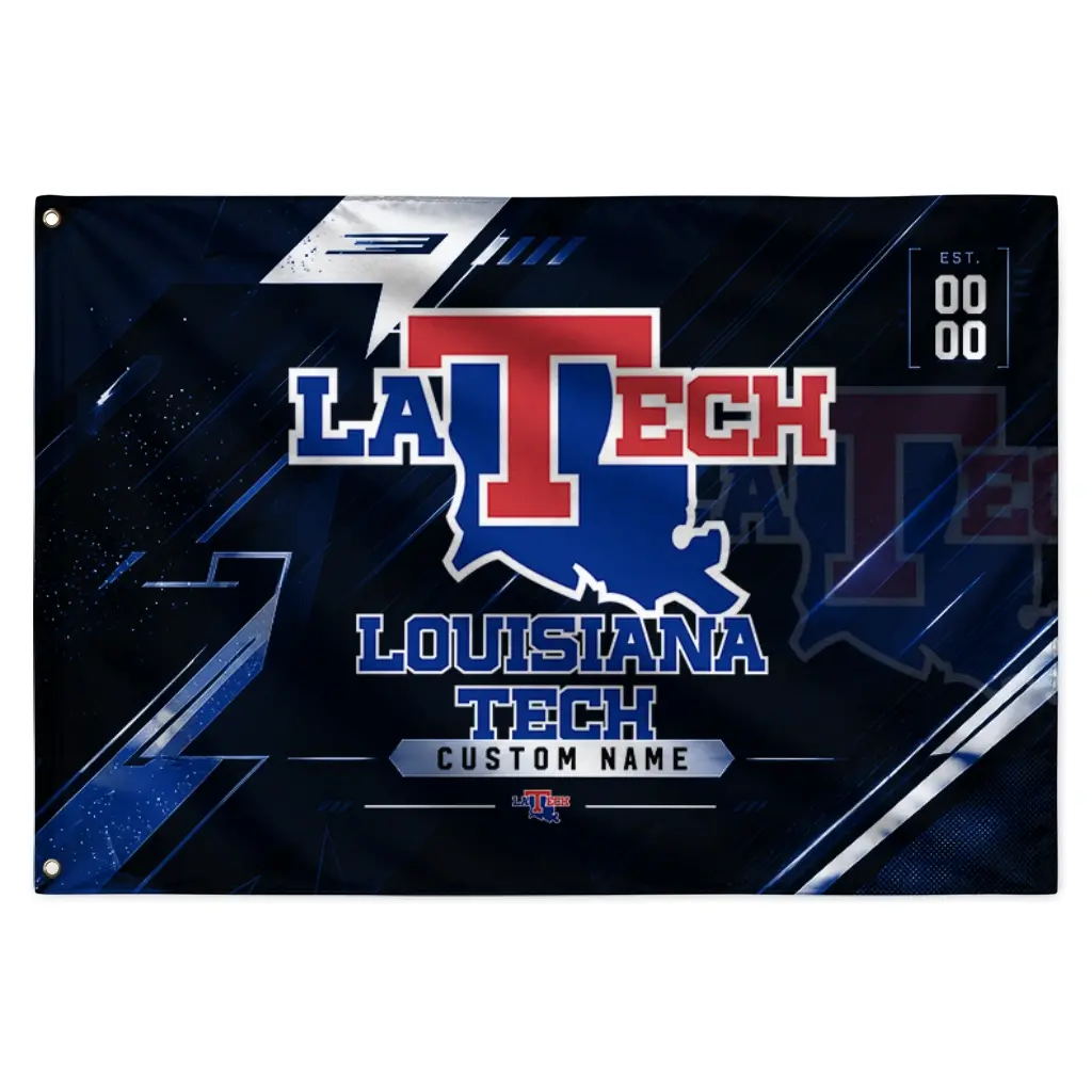La Tech House Flag Custom Speed Slashes Blue Best Selling La Tech House Flag Custom Speed Slashes Blue Best Selling
