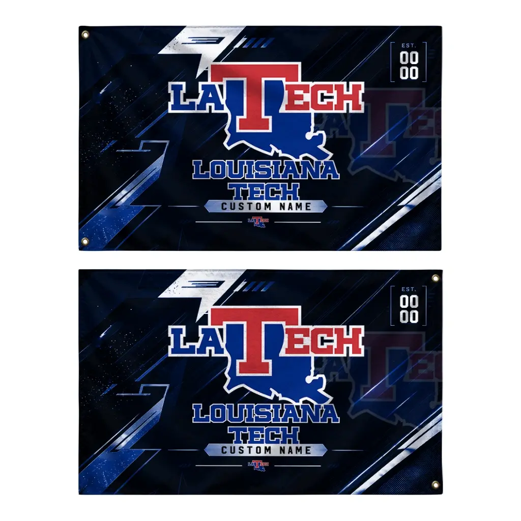 La Tech House Flag Custom Speed Slashes Blue Fashion Forward La Tech House Flag Custom Speed Slashes Blue Fashion Forward