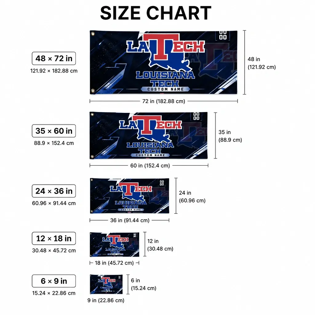 La Tech House Flag Custom Speed Slashes Blue High Quality La Tech House Flag Custom Speed Slashes Blue High Quality