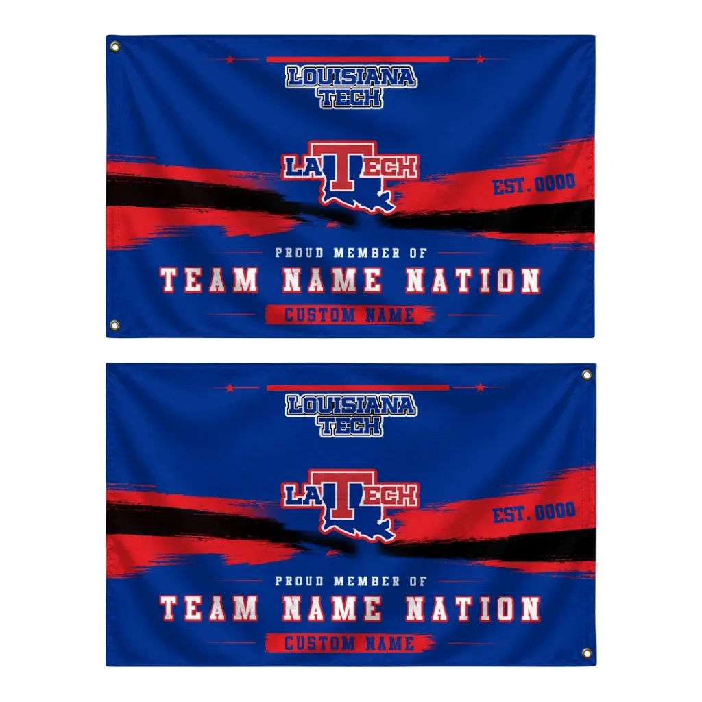 La Tech House Flag Customized Brushed Streaks Blue Fashion Forward La Tech House Flag Customized Brushed Streaks Blue Fashion Forward