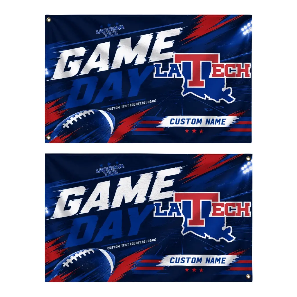 La Tech House Flag Personalized Action Streaks Blue Fashion Forward La Tech House Flag Personalized Action Streaks Blue Fashion Forward