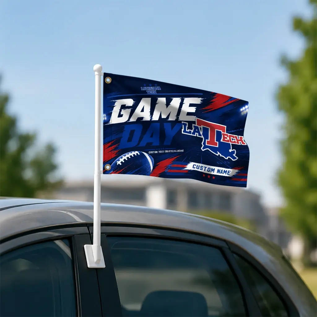 La Tech House Flag Personalized Action Streaks Blue Latest Model La Tech House Flag Personalized Action Streaks Blue Latest Model