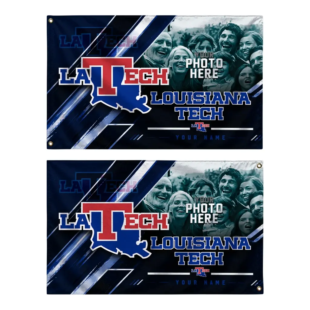 La Tech House Flag Personalized Diagonal Stripes Blue Fashion Forward La Tech House Flag Personalized Diagonal Stripes Blue Fashion Forward