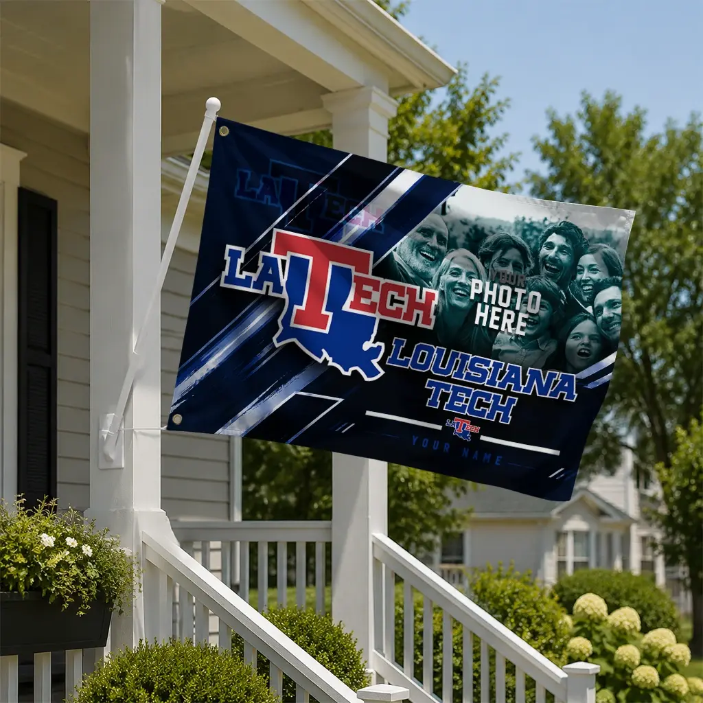 La Tech House Flag Personalized Diagonal Stripes Blue New Arrival La Tech House Flag Personalized Diagonal Stripes Blue New Arrival