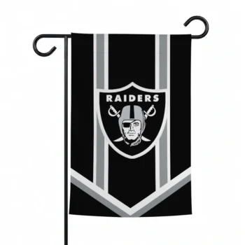 Las Vegas Raiders Garden Flag Custom Chevron Stripes Black Best Selling