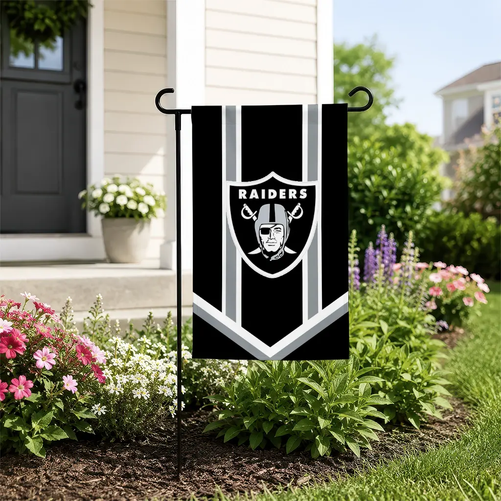 Las Vegas Raiders Garden Flag Custom Chevron Stripes Black New Arrival Las Vegas Raiders Garden Flag Custom Chevron Stripes Black New Arrival