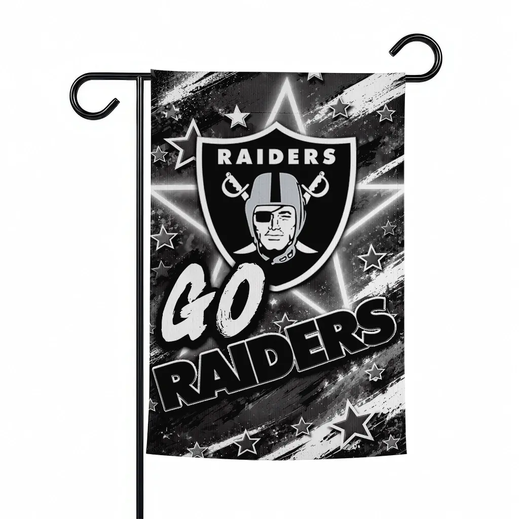 Las Vegas Raiders Garden Flag Customized Glowing Star Black Best Selling Las Vegas Raiders Garden Flag Customized Glowing Star Black Best Selling