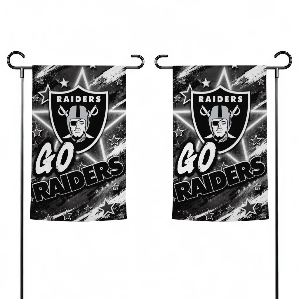 Las Vegas Raiders Garden Flag Customized Glowing Star Black Fashion Forward Las Vegas Raiders Garden Flag Customized Glowing Star Black Fashion Forward