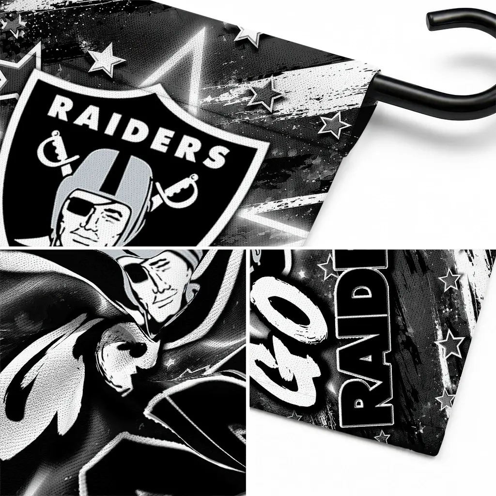 Las Vegas Raiders Garden Flag Customized Glowing Star Black Latest Model Las Vegas Raiders Garden Flag Customized Glowing Star Black Latest Model