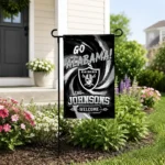 Las Vegas Raiders Garden Flag Customized Swirl Vortex Black Best Selling