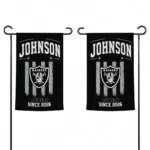 Las Vegas Raiders Garden Flag Personalized Distressed Stripes Black Best Selling
