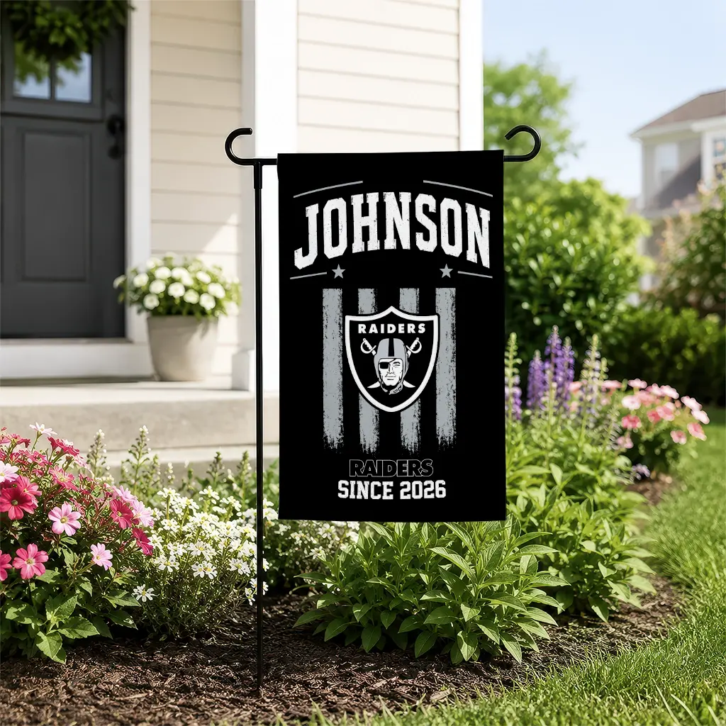 Las Vegas Raiders Garden Flag Personalized Distressed Stripes Black New Arrival Las Vegas Raiders Garden Flag Personalized Distressed Stripes Black New Arrival