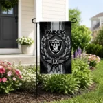 Las Vegas Raiders Garden Flag Personalized Laurel Wreath Black Best Selling