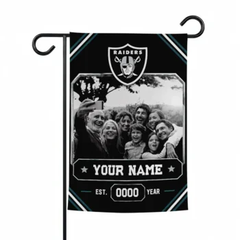 Las Vegas Raiders Garden Flag - Personalized Photo Frame Black