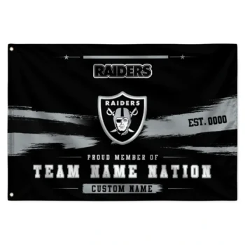 Las Vegas Raiders House Flag Custom Brushed Streaks Black Best Selling