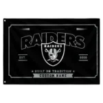 Las Vegas Raiders House Flag Custom Ornate Border Black Best Selling