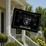 Las Vegas Raiders House Flag Custom Ornate Border Black Best Selling