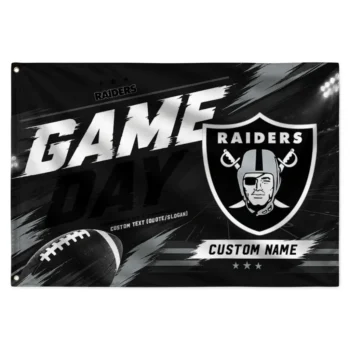 Las Vegas Raiders House Flag Customized Action Streaks Black Best Selling