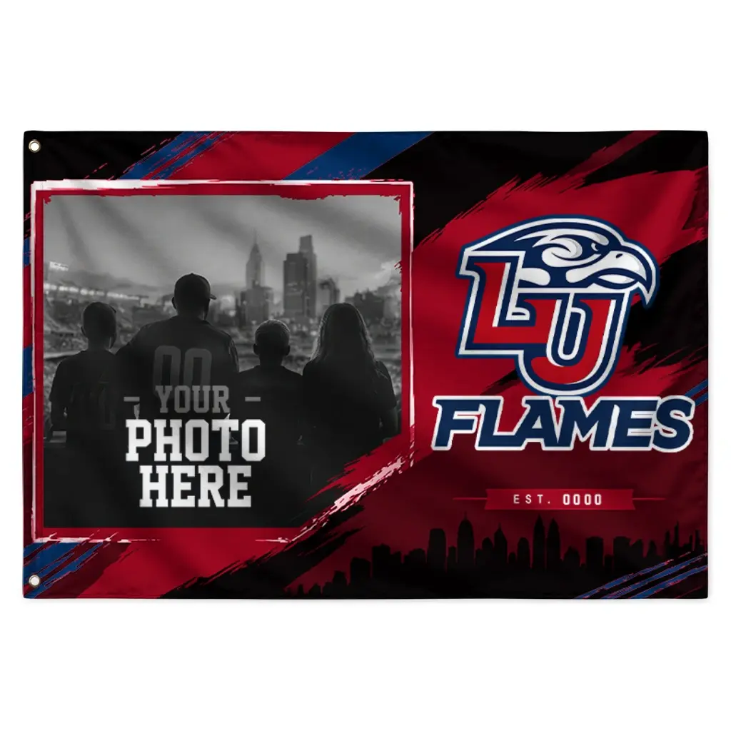 Liberty Flames House Flag Custom Framed Photo Red Black Best Selling Liberty Flames House Flag Custom Framed Photo Red Black Best Selling