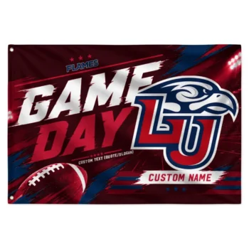 Liberty Flames House Flag Personalized Action Streaks Red Best Selling