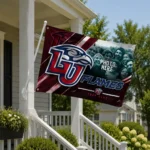 Liberty Flames House Flag Personalized Diagonal Stripes Red Best Selling