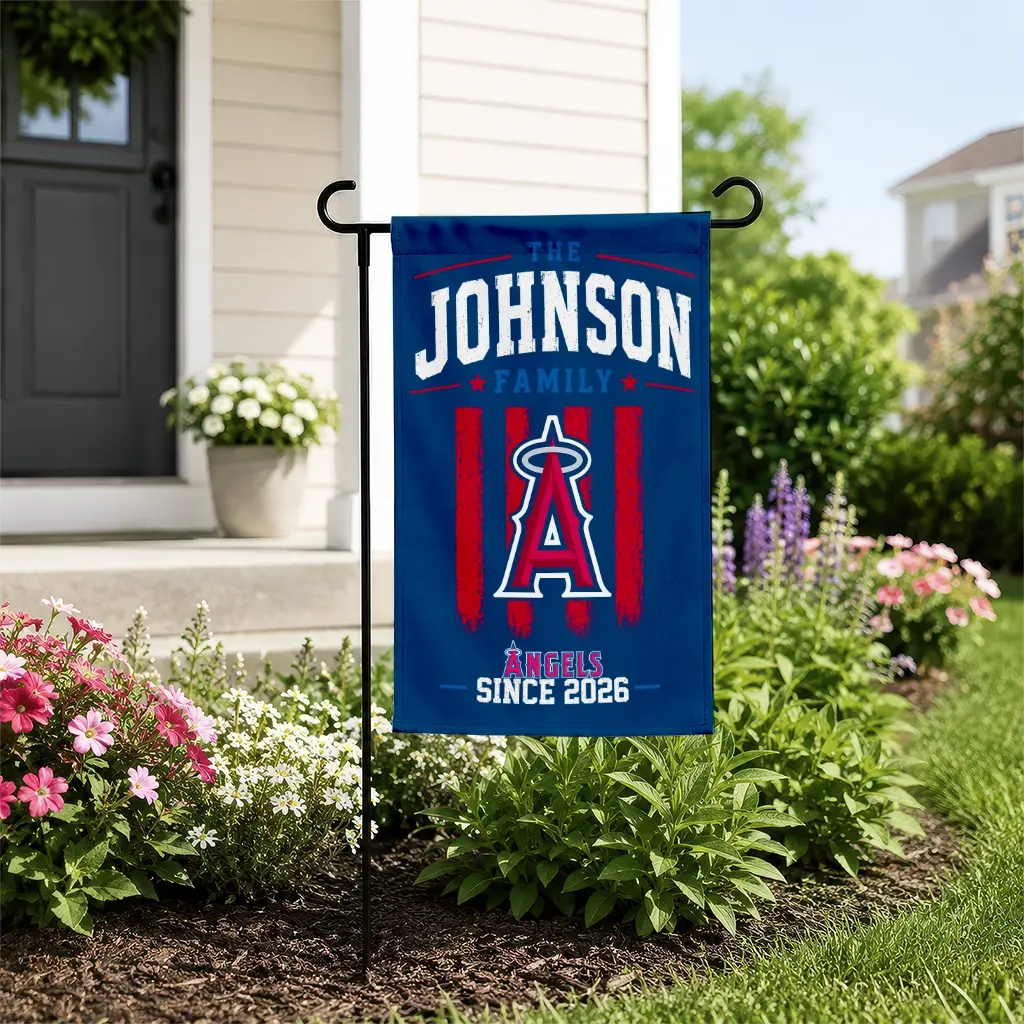 Los Angeles Angels Garden Flag Customized Distressed Stripes Blue New Arrival Los Angeles Angels Garden Flag Customized Distressed Stripes Blue New Arrival