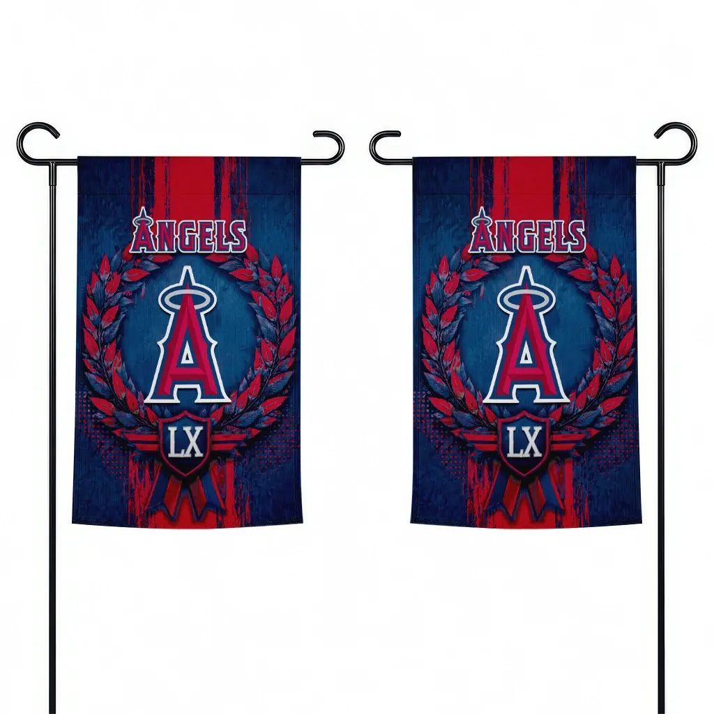 Los Angeles Angels Garden Flag Customized Laurel Wreath Blue Fashion Forward Los Angeles Angels Garden Flag Customized Laurel Wreath Blue Fashion Forward